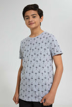 تنزيل الصورة على معرض الصور، Redtag-Grey-Allover-Print-T-Shirt-Graphic-T-Shirts-Senior-Boys-9 to 14 Years
