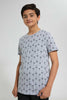 Redtag-Grey-Allover-Print-T-Shirt-Graphic-T-Shirts-Senior-Boys-9 to 14 Years