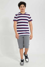 تنزيل الصورة على معرض الصور، Redtag-White-Striped-T-Shirt-Striped-T-Shirts-Senior-Boys-9 to 14 Years
