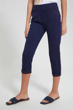 Load image into Gallery viewer, Redtag-Navy-Capri-Jeggings-Category:Jeggings,-Colour:Navy,-Filter:Senior-Girls-(9-to-14-Yrs),-GSR-Jeggings,-New-In,-New-In-GSR,-Non-Sale,-S22D,-Section:Kidswear,-TBL-Senior-Girls-9 to 14 Years
