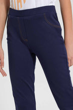 Load image into Gallery viewer, Redtag-Navy-Capri-Jeggings-Category:Jeggings,-Colour:Navy,-Filter:Senior-Girls-(9-to-14-Yrs),-GSR-Jeggings,-New-In,-New-In-GSR,-Non-Sale,-S22D,-Section:Kidswear,-TBL-Senior-Girls-9 to 14 Years
