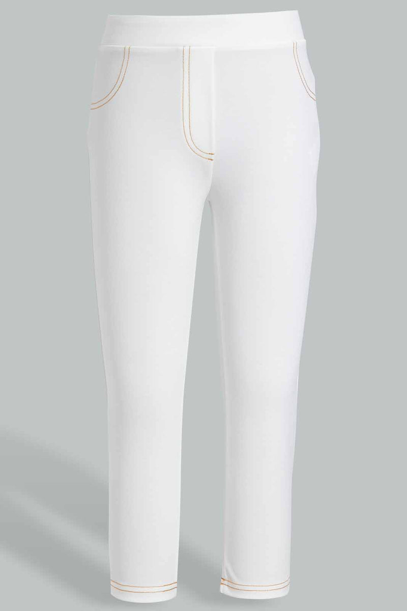 Redtag-White-Capri-Jeggings-Category:Jeggings,-Colour:White,-Filter:Senior-Girls-(9-to-14-Yrs),-GSR-Jeggings,-New-In,-New-In-GSR,-Non-Sale,-S22D,-Section:Kidswear,-TBL-Senior-Girls-