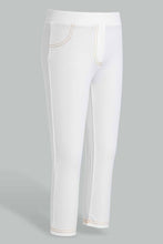 Load image into Gallery viewer, Redtag-White-Capri-Jeggings-Category:Jeggings,-Colour:White,-Filter:Senior-Girls-(9-to-14-Yrs),-GSR-Jeggings,-New-In,-New-In-GSR,-Non-Sale,-S22D,-Section:Kidswear,-TBL-Senior-Girls-
