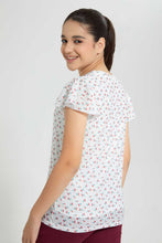 تنزيل الصورة على معرض الصور، Redtag-White-Cherry-Print-Top-Graphic-T-Shirts-Senior-Girls-9 to 14 Years
