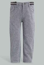 Load image into Gallery viewer, Redtag-Grey-Pull-On-Half-Rib-Casual-Trs-Pull-On-Trousers-Infant-Boys-3 to 24 Months
