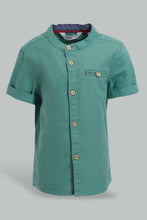 تنزيل الصورة على معرض الصور، Redtag-Blue-Tshirt-With-Mandarin-Collar-Casual-Shirts-Infant-Boys-3 to 24 Months
