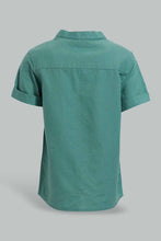 تنزيل الصورة على معرض الصور، Redtag-Blue-Tshirt-With-Mandarin-Collar-Casual-Shirts-Infant-Boys-3 to 24 Months
