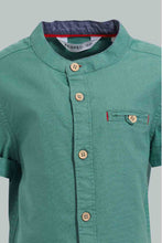 تنزيل الصورة على معرض الصور، Redtag-Blue-Tshirt-With-Mandarin-Collar-Casual-Shirts-Infant-Boys-3 to 24 Months
