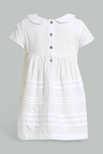 تنزيل الصورة على معرض الصور، Redtag-White-Peter-Pan-Collar-Dress-Dresses-Infant-Girls-3 to 24 Months
