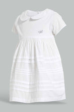 تنزيل الصورة على معرض الصور، Redtag-White-Peter-Pan-Collar-Dress-Dresses-Infant-Girls-3 to 24 Months
