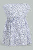 Redtag-Blue-Floral-Aop-Dress-Dresses-Infant-Girls-3 to 24 Months