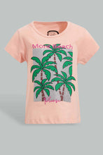 Load image into Gallery viewer, Redtag-Coral-Palm-Placement-Print-T-Shirt-Graphic-T-Shirts-Infant-Girls-3 to 24 Months
