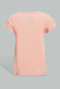 Redtag-Coral-Palm-Placement-Print-T-Shirt-Graphic-T-Shirts-Infant-Girls-3 to 24 Months