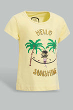 Load image into Gallery viewer, Redtag-Yellow-Girl-Placement-Print-T-Shirt-Graphic-T-Shirts-Infant-Girls-3 to 24 Months
