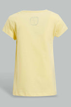 Load image into Gallery viewer, Redtag-Yellow-Girl-Placement-Print-T-Shirt-Graphic-T-Shirts-Infant-Girls-3 to 24 Months
