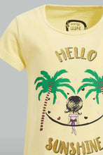 Load image into Gallery viewer, Redtag-Yellow-Girl-Placement-Print-T-Shirt-Graphic-T-Shirts-Infant-Girls-3 to 24 Months
