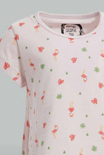 Load image into Gallery viewer, Redtag-Pink-Flamingo-Aop-T-Shirt-All-Over-Prints-T-Shirts-Infant-Girls-3 to 24 Months
