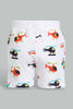 Redtag-White-Printed-And-Navy-Active-Shorts-(2-Pack)-Active-Shorts-Infant-Boys-3 to 24 Months