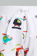 تنزيل الصورة على معرض الصور، Redtag-White-Printed-And-Navy-Active-Shorts-(2-Pack)-Active-Shorts-Infant-Boys-3 to 24 Months
