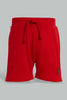 Redtag-Grey-And-Red-Active-Shorts-(2-Pack)-Active-Shorts-Infant-Boys-3 to 24 Months