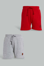 تنزيل الصورة على معرض الصور، Redtag-Grey-And-Red-Active-Shorts-(2-Pack)-Active-Shorts-Infant-Boys-3 to 24 Months
