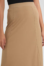 Load image into Gallery viewer, Redtag-Beige-A-Line-Elasticated-Waist-Ribbed-Skirt-Skirts-Women&#39;s-
