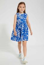 Load image into Gallery viewer, Redtag-Blue-Basic-Printed-Dress-Dresses-Girls-2 to 8 Years
