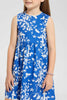 Redtag-Blue-Basic-Printed-Dress-Dresses-Girls-2 to 8 Years