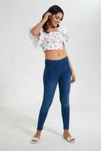 تنزيل الصورة على معرض الصور، Redtag-Assorted-Printed-Square-Neck-Cropped-Stretch-Blouse-Blouses-Women&#39;s-
