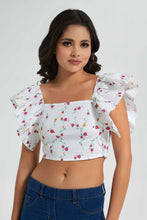 تنزيل الصورة على معرض الصور، Redtag-Assorted-Printed-Square-Neck-Cropped-Stretch-Blouse-Blouses-Women&#39;s-
