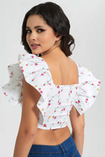 تنزيل الصورة على معرض الصور، Redtag-Assorted-Printed-Square-Neck-Cropped-Stretch-Blouse-Blouses-Women&#39;s-
