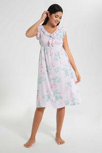 Redtag-Ivory-Printed-Nightgown-Nightgowns-Women's-