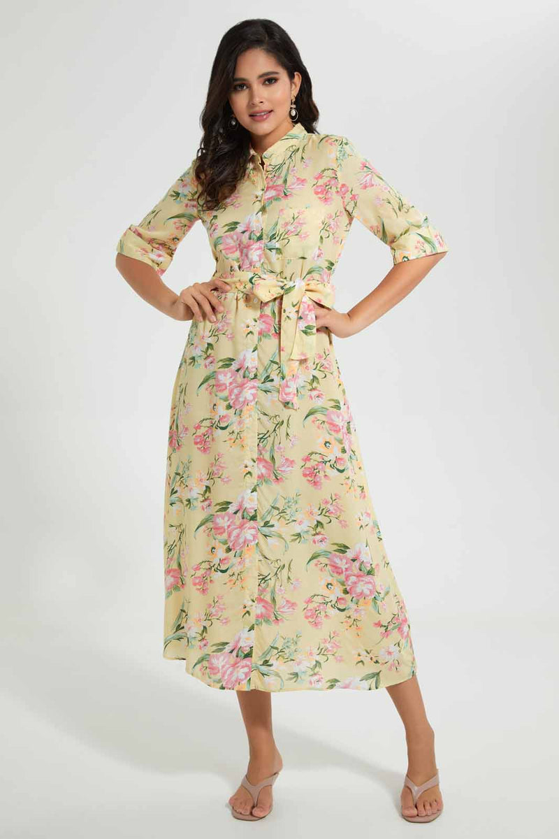 Redtag-Assorted-Printed-Button-Front-Maxi-Dress-Dresses-Women's-