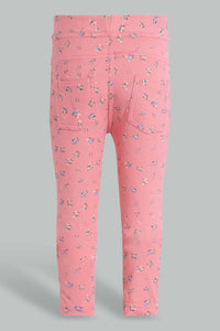 Redtag-Multi-Colour-2Pcs-Pack-Jegging-Jeggings-Infant-Girls-3 to 24 Months