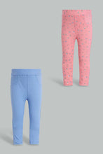 Load image into Gallery viewer, Redtag-Multi-Colour-2Pcs-Pack-Jegging-Jeggings-Infant-Girls-3 to 24 Months
