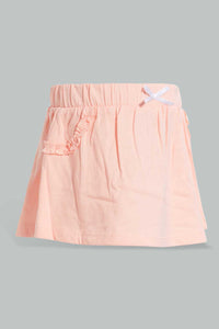 Redtag-Coral-Solid-And-Printed-2Pk-Knit-Skirt-Skirts-Infant-Girls-3 to 24 Months
