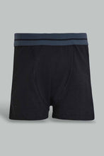 Load image into Gallery viewer, Redtag-Royal-Blue/Black/Grey-Mel-3-Pcs-Pack-Boxer-Short-Boxers-Senior-Boys-9 to 14 Years
