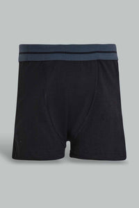 Redtag-Royal-Blue/Black/Grey-Mel-3-Pcs-Pack-Boxer-Short-Boxers-Senior-Boys-9 to 14 Years