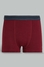 Load image into Gallery viewer, Redtag-Burgundy/Black/Grey-Mel-3-Pcs-Pack-Boxer-Short-365,-BSR-Boxers,-Category:Boxers,-Colour:Assorted,-ESS,-Filter:Senior-Boys-(9-to-14-Yrs),-New-In,-New-In-BSR-APL,-Non-Sale,-Section:Kidswear-Senior-Boys-9 to 14 Years
