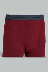 Redtag-Burgundy/Black/Grey-Mel-3-Pcs-Pack-Boxer-Short-365,-BSR-Boxers,-Category:Boxers,-Colour:Assorted,-ESS,-Filter:Senior-Boys-(9-to-14-Yrs),-New-In,-New-In-BSR-APL,-Non-Sale,-Section:Kidswear-Senior-Boys-9 to 14 Years