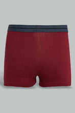 Load image into Gallery viewer, Redtag-Burgundy/Black/Grey-Mel-3-Pcs-Pack-Boxer-Short-365,-BSR-Boxers,-Category:Boxers,-Colour:Assorted,-ESS,-Filter:Senior-Boys-(9-to-14-Yrs),-New-In,-New-In-BSR-APL,-Non-Sale,-Section:Kidswear-Senior-Boys-9 to 14 Years
