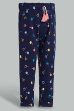 Load image into Gallery viewer, Redtag-Navy-Flamingo-Aop-Active-Pant-Active-Pants-Infant-Girls-3 to 24 Months
