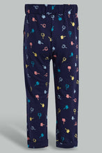 Load image into Gallery viewer, Redtag-Navy-Flamingo-Aop-Active-Pant-Active-Pants-Infant-Girls-3 to 24 Months
