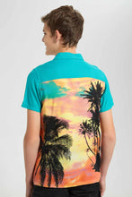 Load image into Gallery viewer, Redtag-Green-Palm-Tree-Aop-Shirt-Casual-Shirts-Senior-Boys-9 to 14 Years
