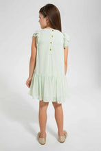 Load image into Gallery viewer, Redtag-Mint-Gathers-Collared-Shift-Dress-Dresses-Girls-2 to 8 Years
