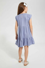 تنزيل الصورة على معرض الصور، Redtag-Grey-Twill-Tiered-Dress-Dresses-Girls-2 to 8 Years
