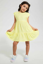 تنزيل الصورة على معرض الصور، Redtag-Grey-Twill-Tiered-Dress-Dresses-Girls-2 to 8 Years
