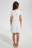 Redtag-White-Frill-Dobby-Dress-Dresses-Girls-2 to 8 Years
