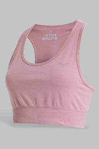 Redtag-Pink-Sports-Bra-Category:T-Shirts,-Colour:Apricot,-Filter:Women's-Clothing,-New-In,-New-In-Women,-Non-Sale,-S22D,-Section:Women,-Women-T-Shirts-Women's-