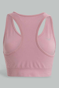 Redtag-Pink-Sports-Bra-Category:T-Shirts,-Colour:Apricot,-Filter:Women's-Clothing,-New-In,-New-In-Women,-Non-Sale,-S22D,-Section:Women,-Women-T-Shirts-Women's-